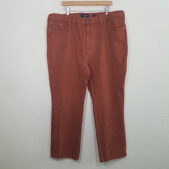 Lucky Brand Burn Orange Athletic Taper Jeans Pants Size 44 - Picture 1 of 9